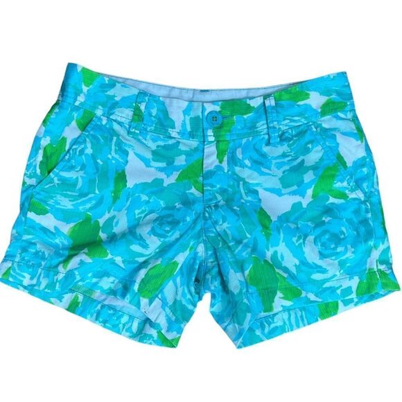 Lilly Pulitzer The Callahan Shorts Blue Floral Size 0 - Picture 1 of 4